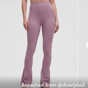 Lululemon high-rise, mini-flare, mauve leggings. 31” inseam. Size 10. Like new.